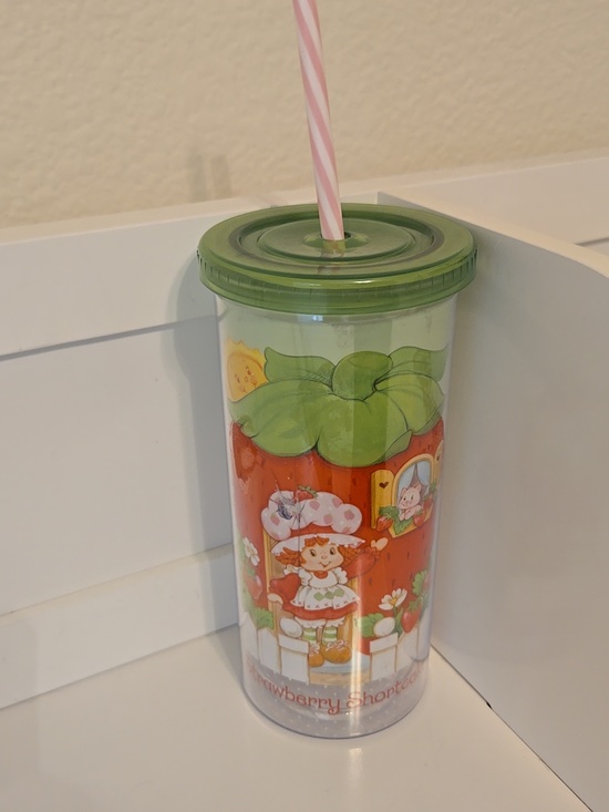 Strawberry Shortcake Other - Strawberry Shortcake Green Lid Acrylic Tumbler with Straw Nwot